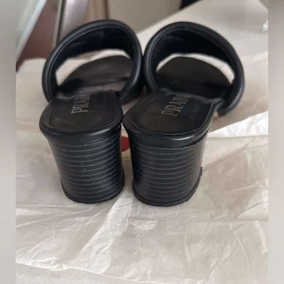 Prada Black Quilted Mules - Picture 2 of 4